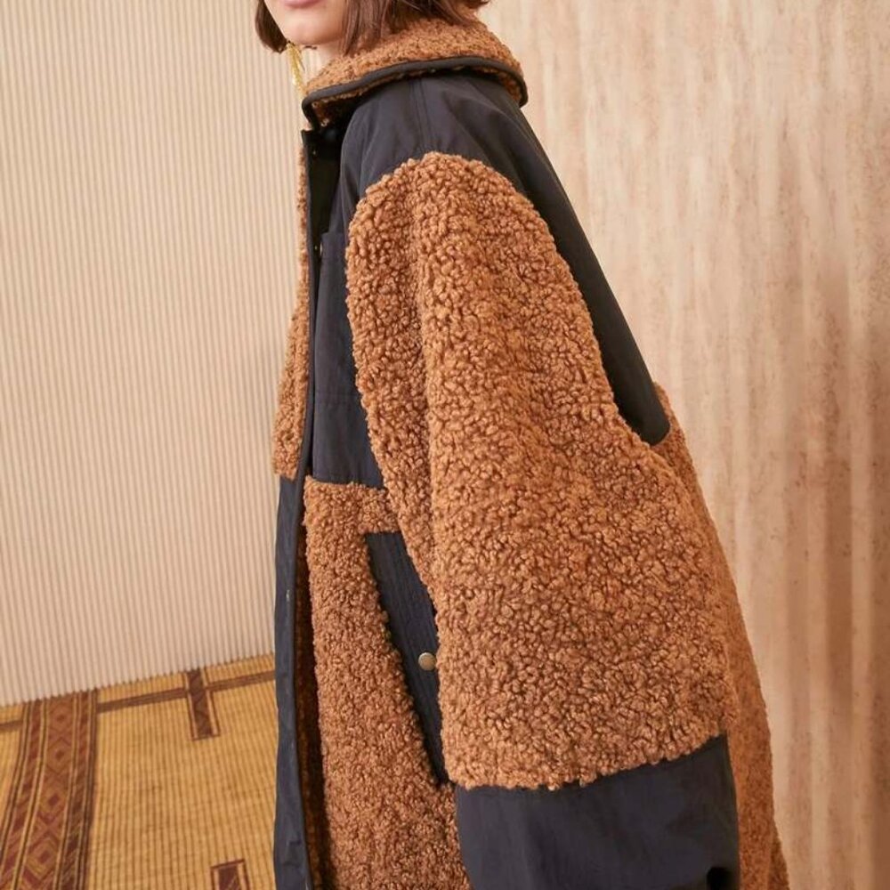 Ulla Johnson Killian Colorblock Pattern Faux Fur … - image 6